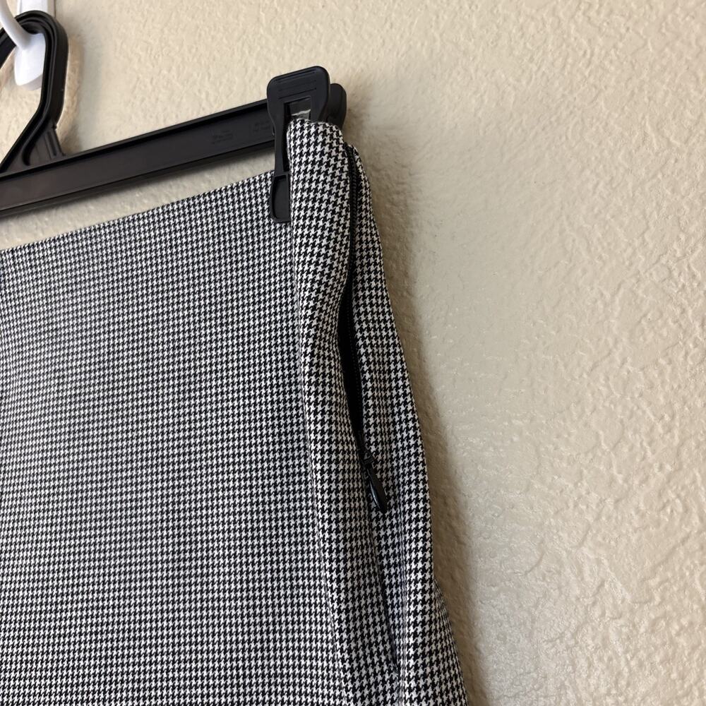 LOFT Womens High Waist Skinny Houndstooth Pants Black White Check Career, Sz 10 - Picture 4 of 15